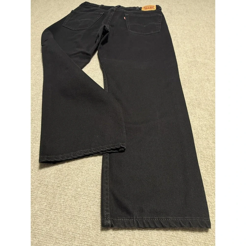 Levis 550 Jeans Mens 38x30 Black Relaxed Tapered Fit Zip Fly‎ Denim Pants Casual